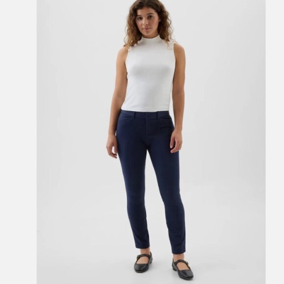 GAP Signature Skinny Stretch Ankle Pants True Indigo Navy Size 8 TALL RT$60 - Picture 1 of 8